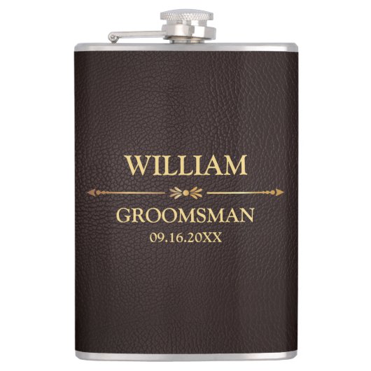 Imitate Leather Vinyl ummantelt Flachmann (Vorderseite)