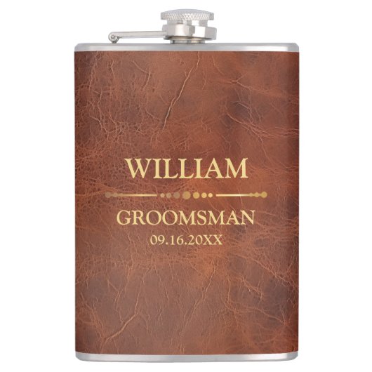 Imitate Leather Vinyl ummantelt Flachmann (Vorderseite)