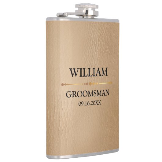 Imitate Leather Vinyl ummantelt Flachmann (Rechts)