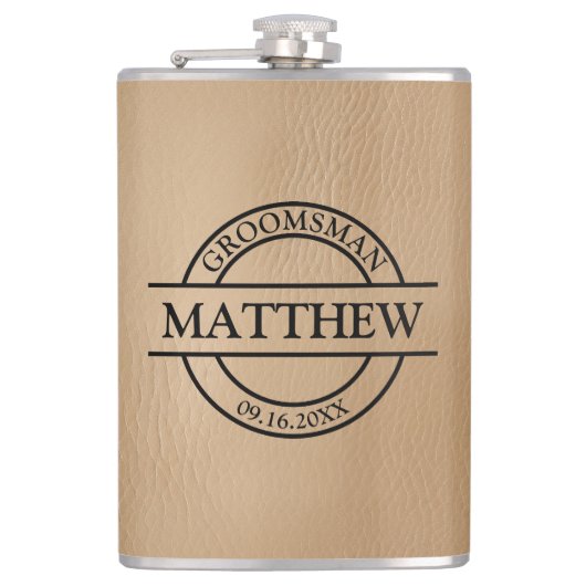 Imitate Leather Vinyl Wrackkolben Flachmann (Vorderseite)