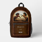 Imitate Leather Wilde Pferde Bedruckter Rucksack (Vorderseite)