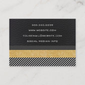 Imitate Leder Glitzer und Streifen Visitenkarte (Rückseite)