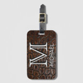 Imitate Leder Individuelle Name und Mit Monogramm Gepäckanhänger (Vorderseite Vertikal)