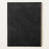 Imitate Leder Look Black Gold Monogram 2024 Planer (Rückseite)