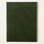 Imitate Leder Look Dunkelgrüne Gold Monogramm 2024 Planer (Rückseite)
