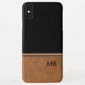 Imitate Leder-Männer-Monogramm Case-Mate iPhone Hülle (Rückseite)
