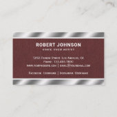 Imitate Leder-Metallic-Mikrofon-Stimme über Künstl Visitenkarte (Rückseite)