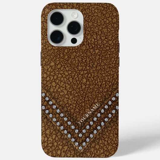 Imitate Leder mit Rhinstones Case-Mate iPhone Hülle (Rückseite)