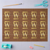 Imitate Leder und Gold Monogram Geburtstag Seidenpapier (Basteln)