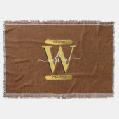 Imitate Leder und Gold Monogramm Decke (Vorderseite)