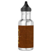 Imitate Leder und Gold Monogramm Edelstahlflasche (Rechts)