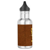 Imitate Leder und Gold Monogramm Edelstahlflasche (Links)