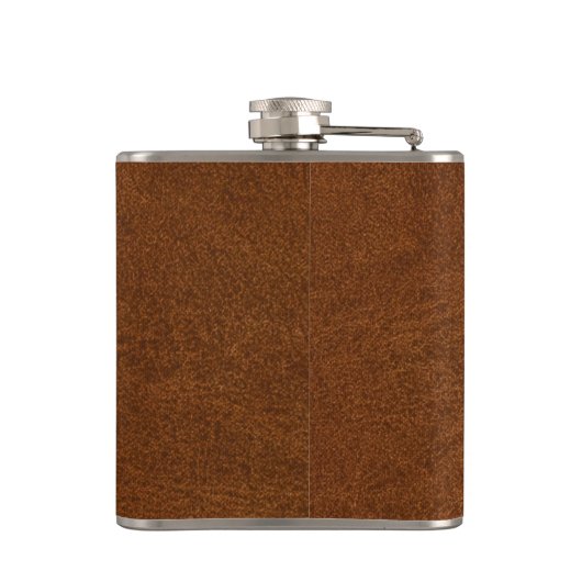 Imitate Leder und Gold Monogramm Flachmann (Rückseite)