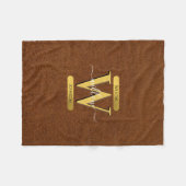 Imitate Leder und Gold Monogramm Fleecedecke (Vorderseite (Horizontal))