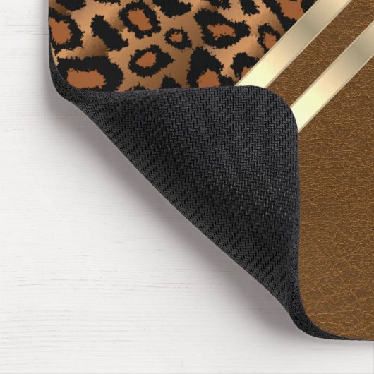 Imitate Leder und Leopard, braun, Stich Mousepad (Ecke)