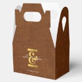 Imitate Leder- und Monogramm-Hochzeit Geschenkschachtel (Geöffnet)