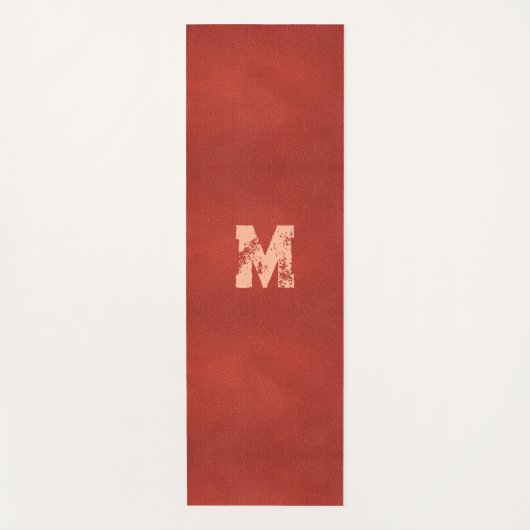 Imitate Lederaussehen gestörter Text Monogramm-Nam Yogamatte (Vorderseite)