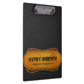 Imitate Lederdesign Schwarz-Gelb Beruflich Klemmbrett (Rechts)