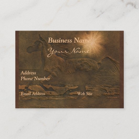 Imitate Lederkantering Pferd auf Lederausseherkart Visitenkarte (Vorderseite)