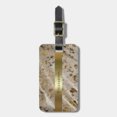 Imitate Lederpattern sauren Wash Gold Metallic Lab Gepäckanhänger (Vorderseite vertikal)