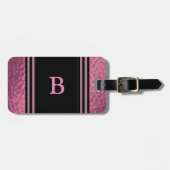 Imitate Lederrosa und Schwarz Gepäckanhänger (Vorderseite horizontal)