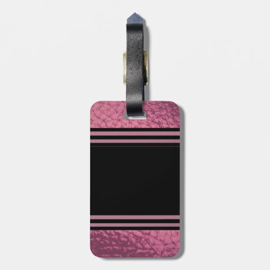 Imitate Lederrosa und Schwarz Gepäckanhänger (Rückseite vertikal)
