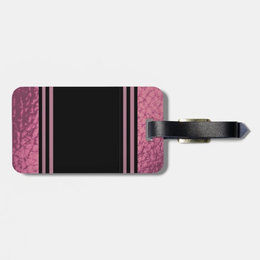 Imitate Lederrosa und Schwarz Gepäckanhänger (Rückseite horizontal)