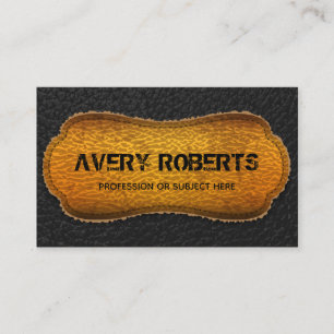 Imitate Lederschwarz gelb Elegant geometrisch Visitenkarte
