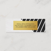 Imitate Lederweiße Streifen Gold-Metallic-Label Mini Visitenkarte (Rückseite)