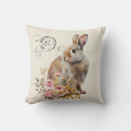 Imitate Leinenfritz Bunny mit Rose Kissen