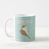 Imitate Leinwand Stoff Personalisiert Seashell App Kaffeetasse (Links)