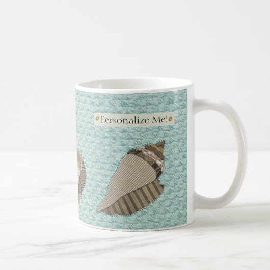 Imitate Leinwand Stoff Personalisiert Seashell App Kaffeetasse (Rechts)