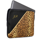 Imitate Leopard Black & Gold Notebook-Sleeves Laptopschutzhülle (Vorne Rechts)
