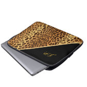 Imitate Leopard Black & Gold Notebook-Sleeves Laptopschutzhülle (Vorne Knopf)