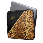 Imitate Leopard Black & Gold Notebook-Sleeves Laptopschutzhülle (Vorderseite Links)