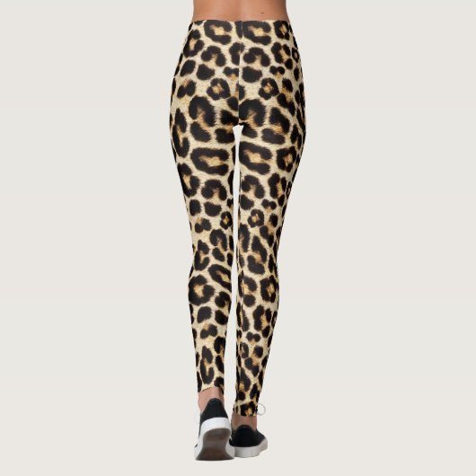 Imitate Leopard Fur Schönes Spots Muster Leggings (Rückseite)
