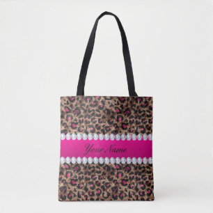 Imitate Leopard Hot Pink Rose Gold Fossil und Diam Tasche