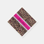 Imitate Leopard Hot Pink Rose Gold Found Diamanten Serviette (Ecke)
