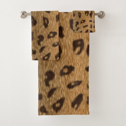 Imitate Leopard Spots Pelz Badhandtuch Set (Insitu)