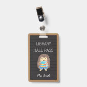 Imitate Letter Board Igel Library Hall Pass Abzeic Ausweis (Vorderseite mit Clip)