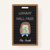 Imitate Letter Board Igel Library Hall Pass Abzeic Ausweis (Vorderseite)