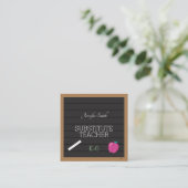 Imitate Letter Board Teacher Square Business Cards Quadratische Visitenkarte (Stehend Vorderseite)