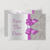 Imitate Lila Bow Diamonds Save the Date Babydusche (Vorne/Hinten)
