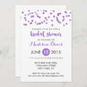 Imitate Lila Glitzer Brautparty Einladung (Vorne/Hinten)