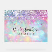 Imitate lila Glitzer opal Stein Hintergrund Acrylschild (Vorderseite)