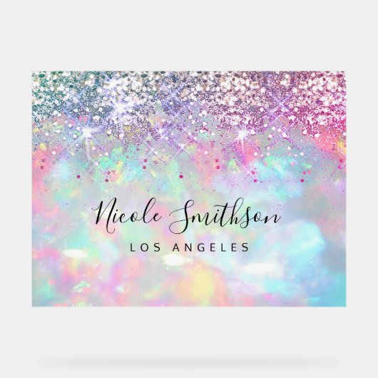 Imitate lila Glitzer opal Stein Hintergrund Acrylschild (Vorderseite)