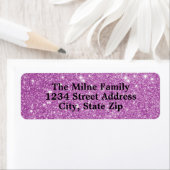 IMITATE LILA GLITZER - RÜCKSENDEADRESSEN-AUFKLEBER (Insitu)