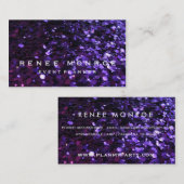 Imitate Lila Glitzer Spaß Moderne Visitenkarte (Vorne/Hinten)