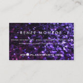 Imitate Lila Glitzer Spaß Moderne Visitenkarte (Rückseite)