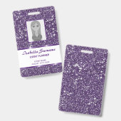 Imitate Lila Glitzer Textur & kundenspezifisches F Ausweis (Vorder- & Rückseite)